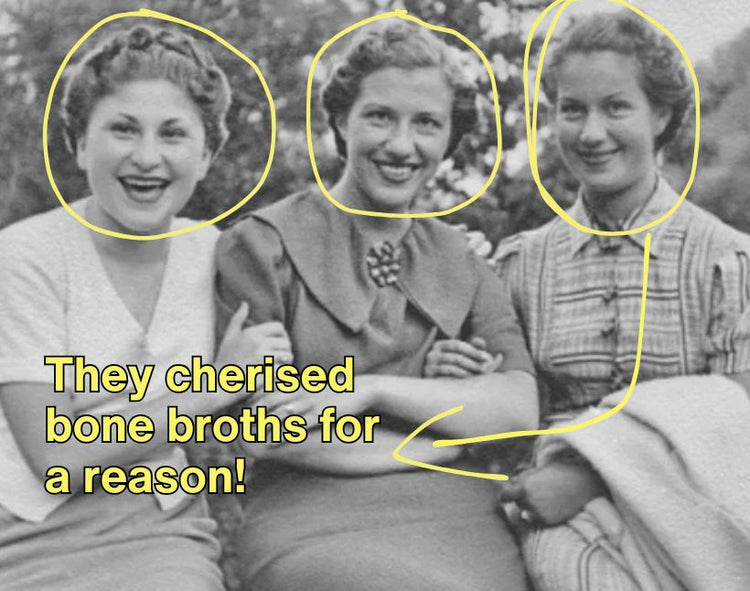 Women traditionally consuming collagen-rich bone broth