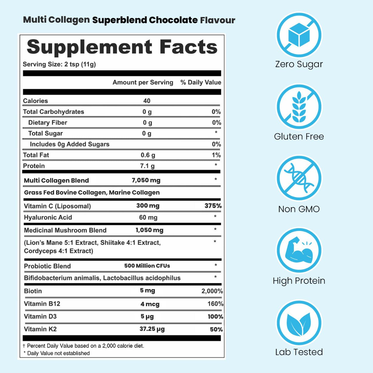 Multi Collagen Hydrolysed Superblend Powder - Marine & Bovine Collagen ...